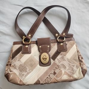 LIKE NEW COACH - Rare Patchwork Twistlock Shoulder Bag